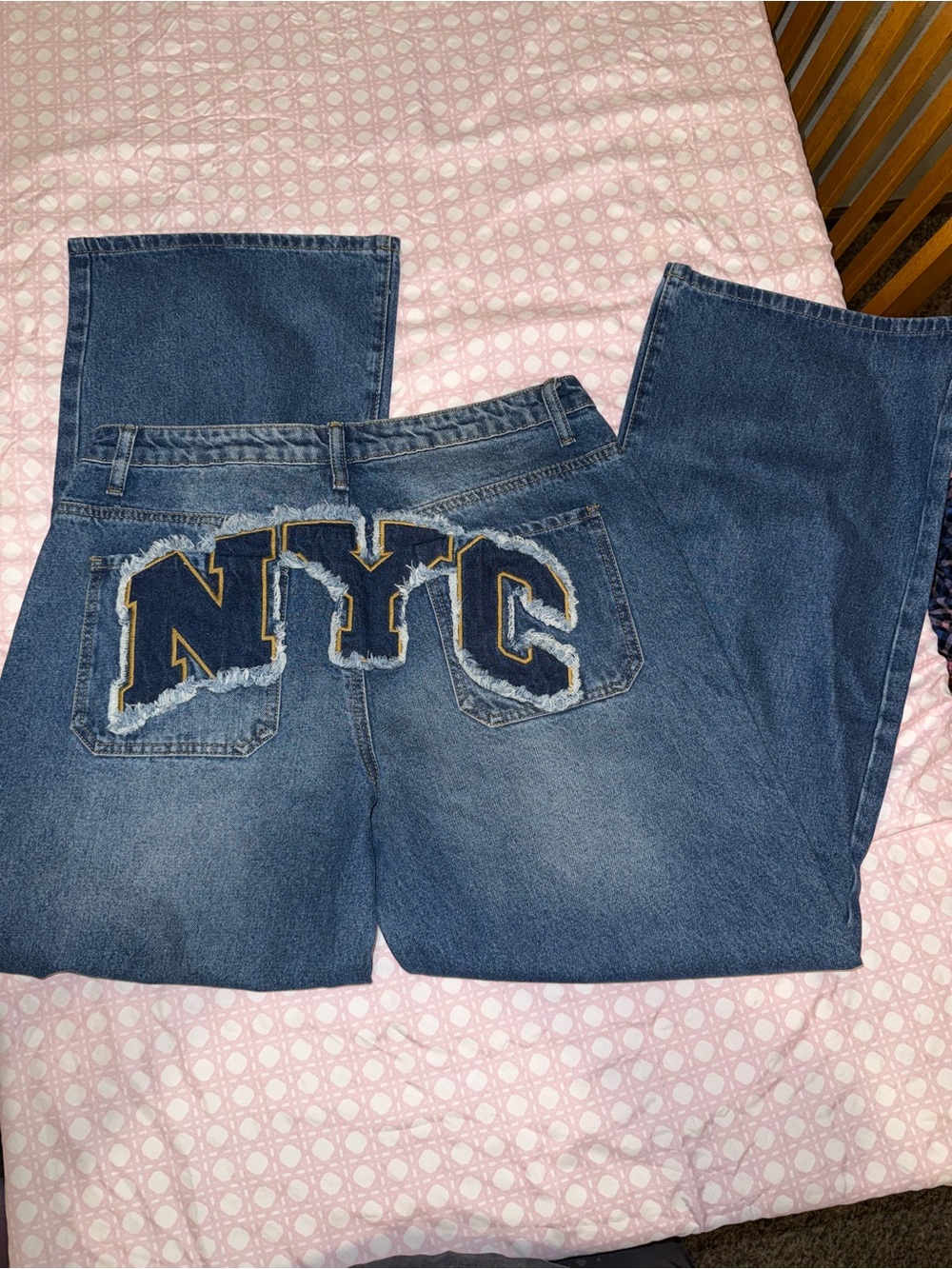 Blue Denim Jeans with NYC Patch - Casual Women’s Jeans